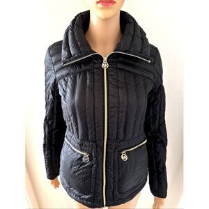 Michael Kors Down Fill Light Weight Puffer Jacket Packable Women's Size XS Black